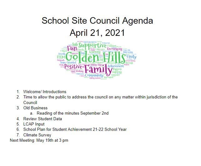 School Site Council Meeting 